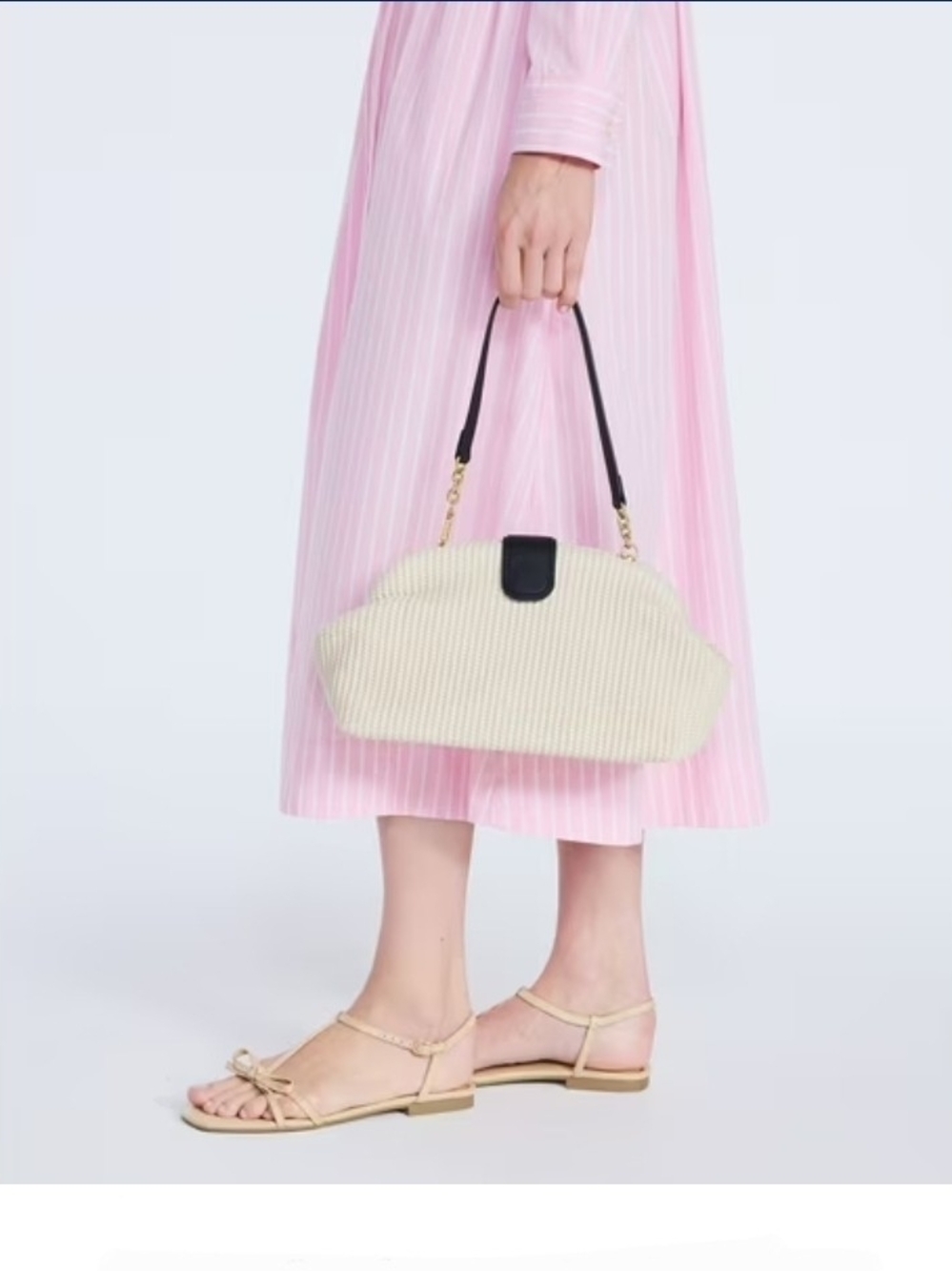 Free Assembly Women's Textured Clutch Handbag, Straw NWT